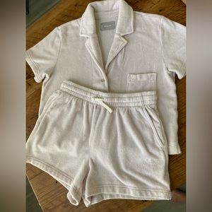 Everlane terry shorts set in Orchid